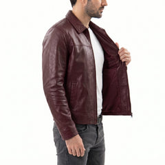 Maroon Leather Jacket 