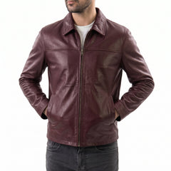 Maroon Leather Jacket 