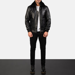 Men's C7-Force Black Leather Pilot Jacket