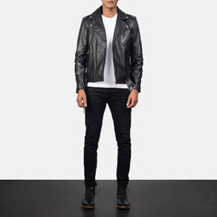 Allaric Alley Leather Biker Jacket Black