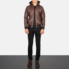 Bouncer Biz Brown Leather Bomber
