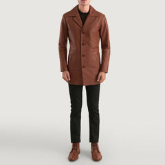 Classmith Coat Crafted In Brown Leather
