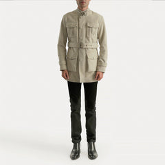 Dolf Suede Jacket In Off-White