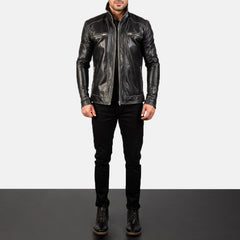 Hudson Biker Jacket Made From Black Leather