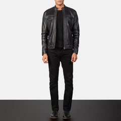 Youngster Leather Biker Jacket In Black