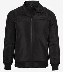 Classic Men's Bomber Jacket in Black Polyester