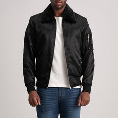 Clyde B-15 Bomber Jacket In Black