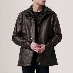 Connor Coat Made From Maroon Leather