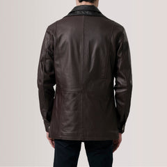 Connor Coat Made From Maroon Leather