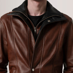 Connor Coat Made From Waxed Brown Leather