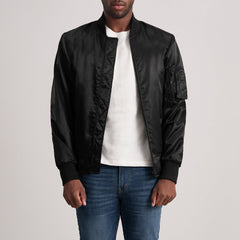 Quinton Ma-1 Bomber Jacket In Black