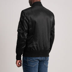 Quinton Ma-1 Bomber Jacket In Black