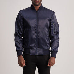 Quinton Ma-1 Bomber Jacket In Blue