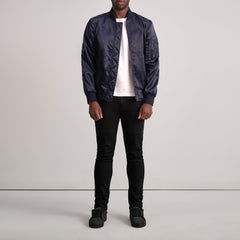 Quinton Ma-1 Bomber Jacket In Blue