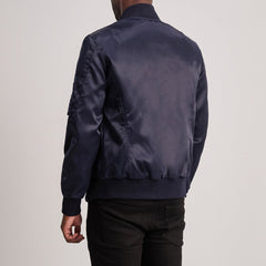 Quinton Ma-1 Bomber Jacket In Blue