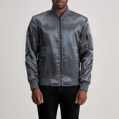 Quinton Ma-1 Bomber Jacket In Grey