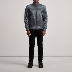Quinton Ma-1 Bomber Jacket In Grey
