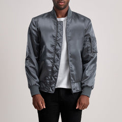 Quinton Ma-1 Bomber Jacket In Grey