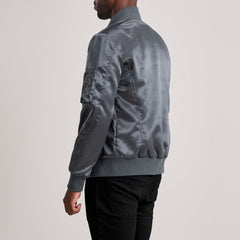 Quinton Ma-1 Bomber Jacket In Grey