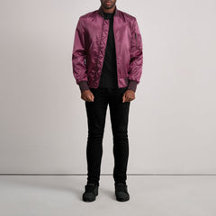 Quinton Ma-1 Bomber Jacket In Maroon