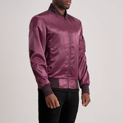 Quinton Ma-1 Bomber Jacket In Maroon