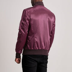 Quinton Ma-1 Bomber Jacket In Maroon