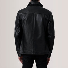 Sean Leather Classic Jacket In Black