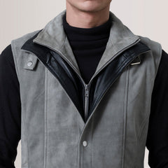Zane Suede Vest In Grey