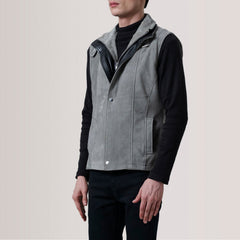 Zane Suede Vest In Grey