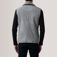 Zane Suede Vest In Grey