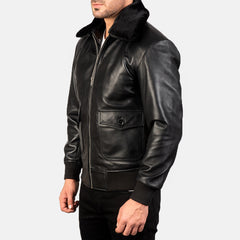Men's C7-Force Black Leather Pilot Jacket