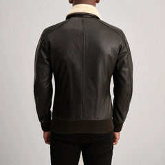 Airin G-1 Leather Bomber Jacket Brown & Cream
