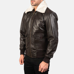 Men's C7-Force Brown Leather Pilot Jacket