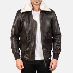 Men's C7-Force Brown Leather Pilot Jacket