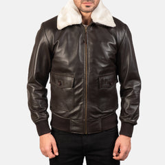 Men's C7-Force Brown Leather Pilot Jacket