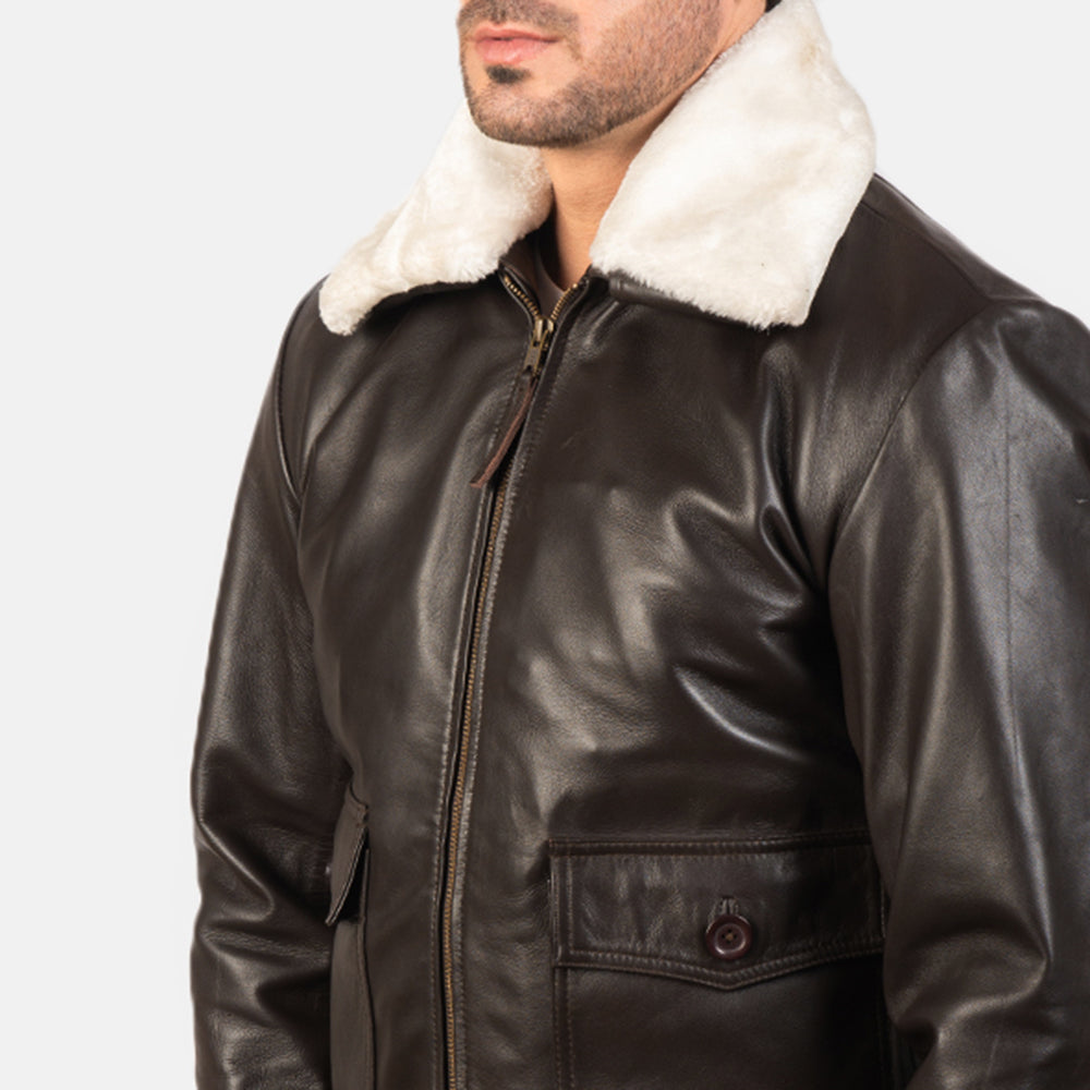 Men's C7-Force Brown Leather Pilot Jacket