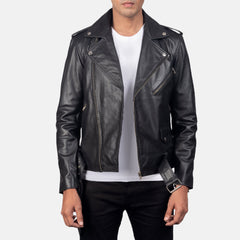 Allaric Alley Leather Biker Jacket Black