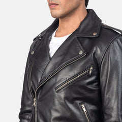 Allaric Alley Leather Biker Jacket Black