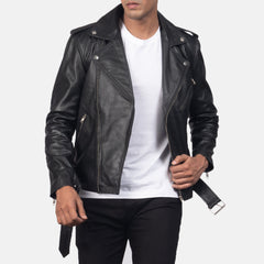 Allaric Alley Leather Biker Jacket Black