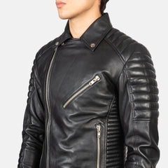 Armand Leather Biker Jacket Black