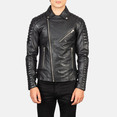 Armand Leather Biker Jacket Black