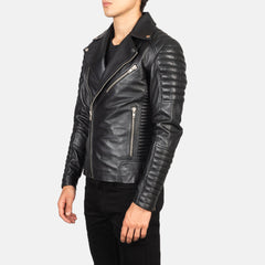 Armand Leather Biker Jacket Black
