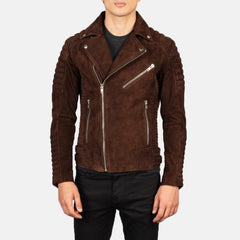 Armand Suede Biker Jacket Mocha