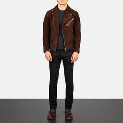 Armand Suede Biker Jacket Mocha
