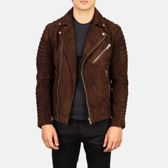 Armand Suede Biker Jacket Mocha