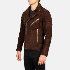 Armand Suede Biker Jacket Mocha