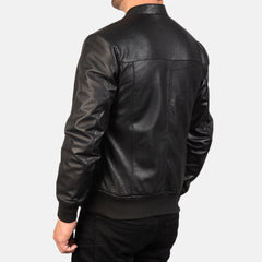 Avan Bomber Jacket Crafted In Black Leather