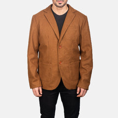 Borges Wool Blazer In Khaki