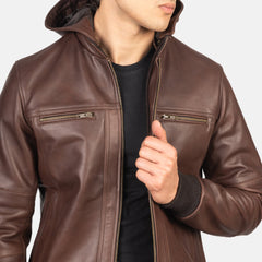 Bouncer Biz Brown Leather Bomber