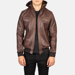 Bouncer Biz Brown Leather Bomber